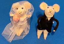 Hochzeit Deko Maus Figuren Filzfigur Braut und Bräutigam