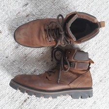 wenig getragen: Herren 45 Echt Leder Schuhe Boots Stiefel Braun Leicht Gefüttert