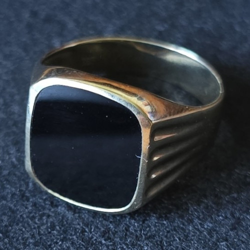 333 gelbgold siegelring - siegelring, onyx