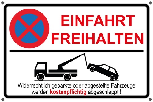 Einfahrt freihalten schild - einfahrt,