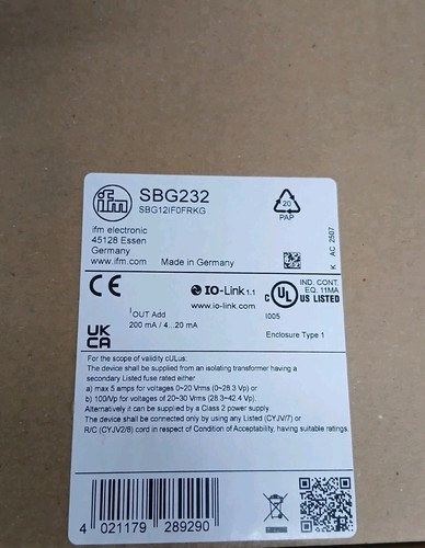 Ifm sbg232 durchflusssensor - sbg232,