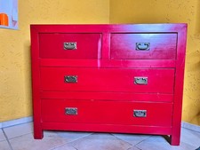 Asiatischer Schrank / Kommode / Massivholz / Chinesisch / Rot