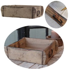 Vintage Holz Deko Ziegelform 32cm Schublade Aufbewahrung Holz-Box Kiste Kasten