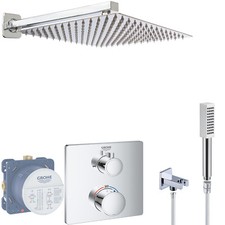 Grohe Thermostat Set Grohtherm Unterputz Duscharmatur Regendusche Edelstahl A77