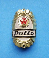 Fahrrad Emblem Steuerkopfschild Rahmenschild " Pollo PW " 50er Jahre, wohl NOS