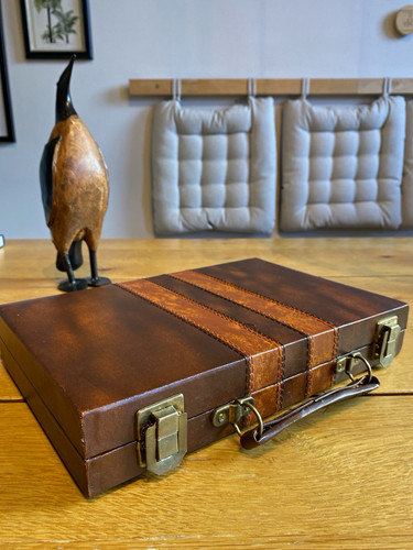 Vintage backgammon koffer - backgammon,