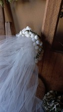 Vintage Brautschleier Schleier von 1968 Tüll mit Zier Abschluss Kamm 