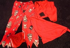 Piraten Kostüm Rot Set Hose Weste Kopftuch Ring Gr 7 Jahre