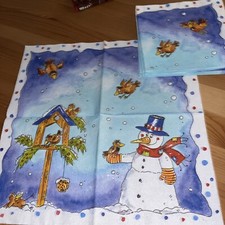 16x Weihnachtsservietten DEKO Winter Schneemann 33x33cm