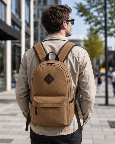 Vintage canvas rucksack braun - canvas,