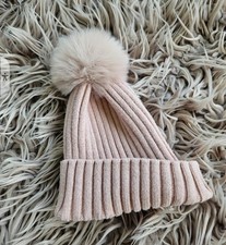 H&M Bommelmütze Rosa mit Glitzer 62/68 Wintermütze Neu