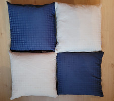 Esprit, 4 Sofakissen, Dekokissen 35x35, Hülle und Innenkissen, Blau, Creme/Weiß