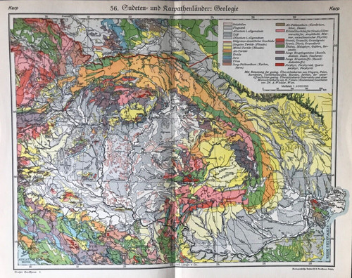 Geologische landkarte sudeten - landkarte, sudeten-