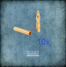 10 Paar 2mm Goldstecker Bananenstecker Banana Plug Stecker  AMASS High Quality