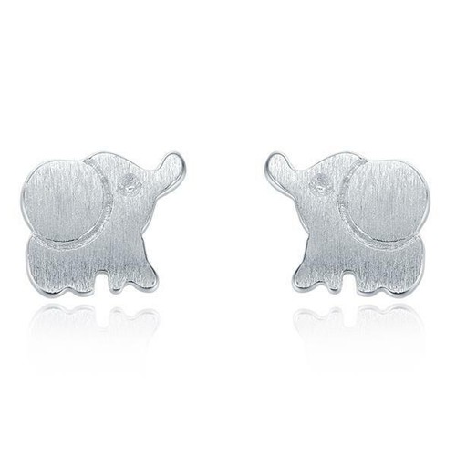 Mini elefant ohrstecker - elefant, silber
