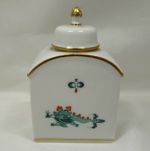 Meissen teedose grüner drache - teedose,