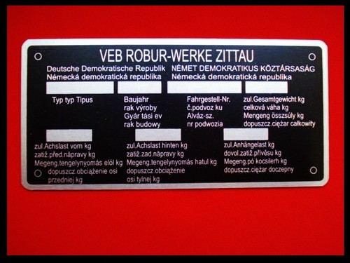 Typenschild robur traktor - //,