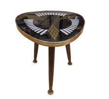 50er 60er Blumenhocker Tisch Glasplatte  34x31 Mid Century 50s 60s True Vintage