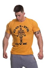 Golds Gym Muscle Joe T-Shirt Bodybuilding Fitness Bekleidung Herren Shirt Gelb