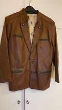 Damen Leder Jacke Trachten von Montes Design  Gr.42 Hornknöpfe braun Oktoberfest