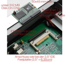 512 MB DOC MICRO FESTPLATTE HDD FSC FUTRO S200 S300 S400 IGEL 4210LX 564LX -13