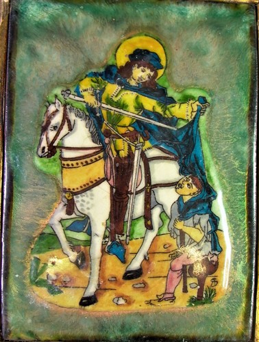 Antikes emaille bild - antikes,