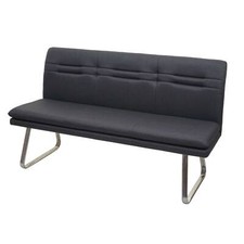 B-Ware Sitzbank MCW-H70, Esszimmerbank, Stoff/Textil Edelstahl, grau 160cm