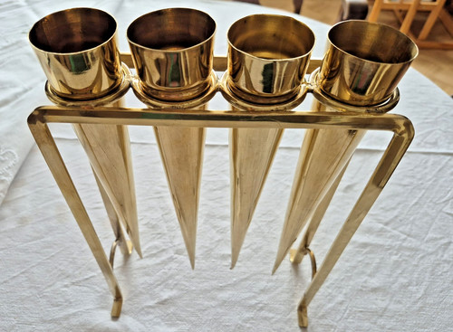Messing gold vase - messing,