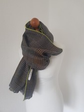 Codello Schal grau kariert 194 X 69 cm weicher Wollschal wie Neu