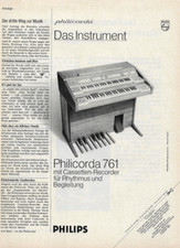 Philips Philicorda 1972 - Vintage Werbung Anzeige Reklame - yellowed_vintageads