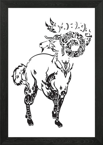 Widder tattoo stil gerahmtes - tattoo,