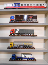 Märklin H0 4797 +!   fünfteiliges SET  Rola Niederflurwagen ÖBB - Lkw fährt Bahn