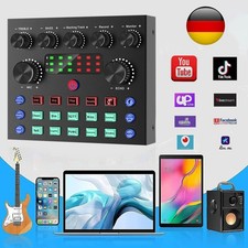 V8S Blutooth Audio Mixer Live Sound Card for Live Streaming Broadcast Recording-