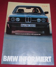 dachbodenfund prospekt kfz bmw informiert  reklame heft werbung 1982 auto