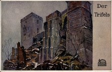 Ak Annweiler am Trifels Pfalz, Malerei der Ruinen, winterliche... - 4688774