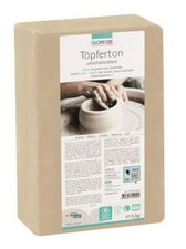 Töpferton weiß unschamottiert, 5 kg