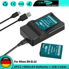 2× EN-EL12 Akku & Ladegerät