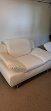 Weiße Leder Sitzgruppe, Komplettleder, verstellbare Armlehne 