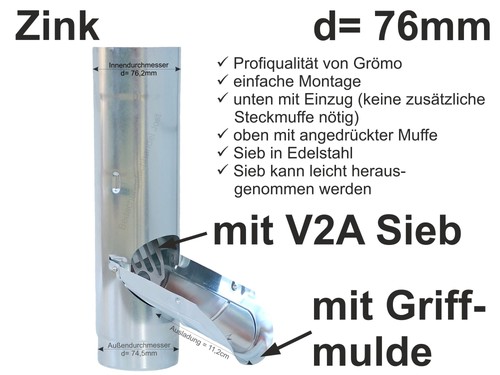 Zink regenrohrklappe mit - zink,