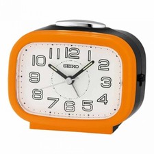 Seiko Wecker QHK060E Zifferblattbeleuchtung kein ticken Klingel-Alarm Orange