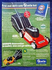 Quelle Rasenmäher Uniropa, originale Werbung aus 1977