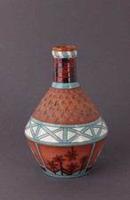 Teilemaillierte Ton Vase Studiokeramik