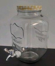 Getränkespender 3,5 l, Glas, Zapfhahn, Retro Saftspender Gastro, Vintage...