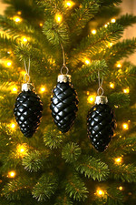 12 STK Glas Hänger ZAPFEN