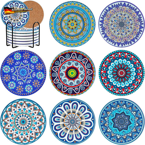 Mandala untersetzer mit halter - untersetzer,