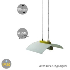 Pendelleuchte Viola Halogen Lampe messing Glas weiss Hängeleuchte Deckenlampe