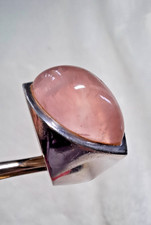 Ring Silber 925 KLEIN mit großem rosa Rosenquarz  Gr. 56 / 17,8 mm