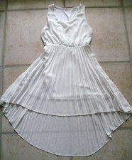 Mädchen Kleid, Ärmellos, Chiffonrock vorne kurz hinten lang, weiß, Größe ca. 152