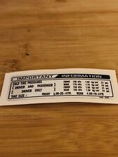 Honda XL 500 S XL500 S XL500S Reifendruck Information Aufkleber Sticker