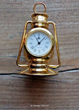 Miniatur Uhr Laterne, Grubenlampe, Lampe, Messing, Uhr läuft